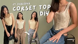 DIY CORSET TUTORIAL  Free Pattern ft Phalopha  Jeans Pants and Bags  Villamor Twins [upl. by Adnarram]