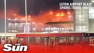 Luton Airport latest Flights from have been suspended after a fire broke out in a terminal car park [upl. by Bannon]