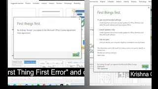 Microsoft office First thing first  launch error  Part II [upl. by Dahsar]