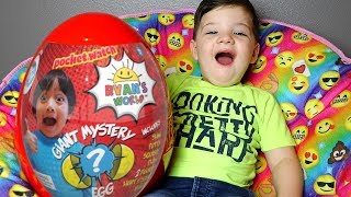 Caleb Pretend Play with Ryan ToysReview GIANT Surprise Egg Toys [upl. by Habas]