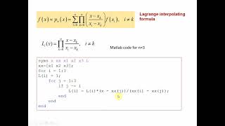 Lagrange Interpolating polynomial with Matlab [upl. by Odlonra]