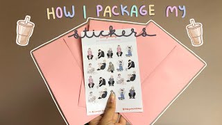 How I Package My Sticker Orders  Small Business [upl. by Anitnatsnok]