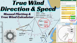 Determine True Wind Direction amp Speed Using Compass Rose Plotting Sheet and True Wind Calculator [upl. by Imehon826]