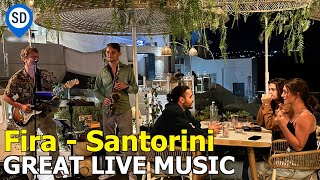 Santorini Greece  Great Live Music at Barolo Restaurant in Fira [upl. by Aliek]