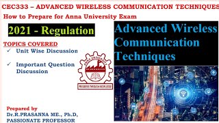 CEC333 Advanced Wireless Communication Techniques Important Questions [upl. by Llednew6]