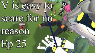 V is easy to scare for no reason Ep 25  Murder Drones Vr [upl. by Erdnaid368]