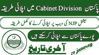 Cabinet Division Jobs 2024  Cabinet Division Jobs 2024 Online Apply  NJP Portal Online Apply [upl. by Renmus]