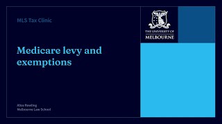 MLS Tax Clinic The Medicare Levy and Exemptions [upl. by Nedia]