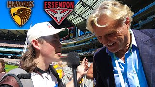 HEARTBREAK AT THE MCG ROUND 1 HAWTHORN VS ESSENDON INTERVIEWING AFL PLAYERS [upl. by Egide970]