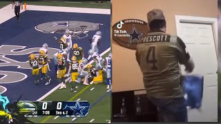 Cowboys fans react to Green Bay Packers game [upl. by Lleirbag994]