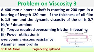 Problem on Viscosity 3  Fluid Mechanics [upl. by Tucker]