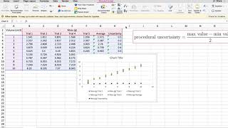 IB Physics  Internal Assessment  Averages procedural uncertainty and error bars in Excel [upl. by Lectra577]