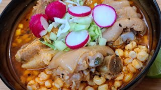 POZOLE ROJO MEXICANO 🇲🇽  para el Grito de Independencia [upl. by Eglantine]