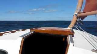 Catboat AC 24 Sailing 15  20 knots Long Island Kings Park [upl. by Ajar]