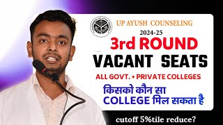 SEAT MATRIX 3RD ROUND UP AYUSH COUNSELLING 202425  Vacant Seats In Govt amp Private Colleges [upl. by Aikim384]