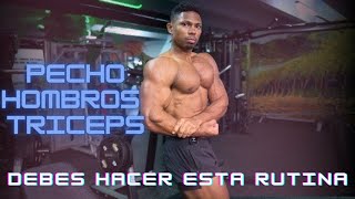 Rutina Completa para Pecho Hombros y Tríceps  Entrenamiento Intenso💪🔥 [upl. by Malha386]