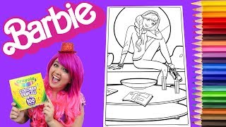 Coloring Barbie GIANT Coloring Book Page Crayola Crayons amp Colored Pencil  KiMMi THE CLOWN [upl. by Arvin]