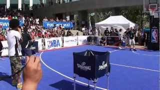 Muggsy Bogues VS Charles OBannon 3point shootout  NBA 3X JAPAN 2012 [upl. by Ilime270]