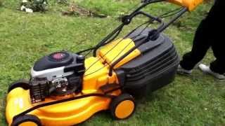 Partner selfpropelled electric start lawnmower demonstration [upl. by Ahsilla]