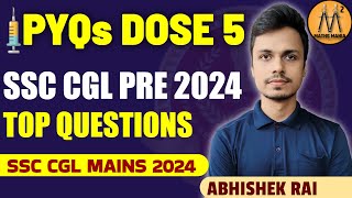 PYQs DOSE 5  SSC CGL PRE 2024 TOP QUESTIONS  MATHS MANIA [upl. by Thurlow668]