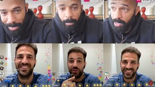 Thierry Henry goes Live with Cesc Fabregas Tells Him Forget Chelsea I Know Youre an Arsenal Man [upl. by Oler574]