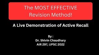 How to Revise Effectively  Active Recall  Live Demonstration [upl. by Ario349]