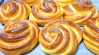 Пуховые булочки Сахарные плюшки  Down buns Sugar buns [upl. by Ammamaria]