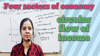 economics class 12  four sectors of economy  circular flow of income real flow  monetary flow [upl. by Selmner663]