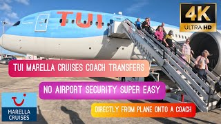 Tui Marella Cruises  Coach Transfers Barbados Airport  No Security Straight On Bus From Aircraft [upl. by Anicnarf]