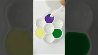 Green  Yellow  Daisy Bush  colormixing paintmixing [upl. by Lemahs]