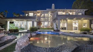 This 445M Smart Resort Custom Home in Henderson offers chic features and breathtaking strip views [upl. by Bac]