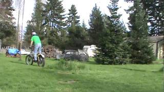 1974 Yamaha TY250 Trials  Riding around my yard [upl. by Retsev]