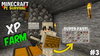 I Build The Best Skeleton Spawner XP Farm  Minecraft PE 120 Survival Series [upl. by Rosio]