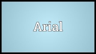 Arial Meaning [upl. by Ynnal756]