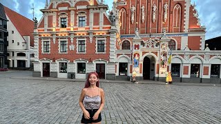 Riga Latvia city of ART NOUVEAU and House of the Blackheads [upl. by Reginnej]