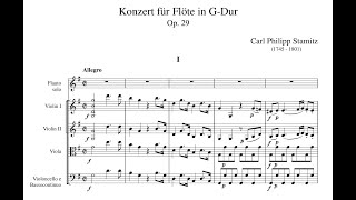 Carl Philipp Stamitz  Flute Concerto in G Major op 29 with Score [upl. by Beckie]