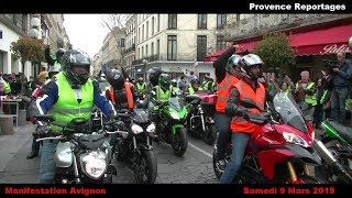 Manifestation Avignon Samedi 9 mars 2019 avec la participation denviron 300 motards [upl. by Alberik]