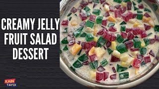 CREAMY JELLY FRUIT SALAD DESSERT  Easy Gulaman Salad Dessert  Shorts [upl. by Vardon540]