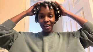 HOW TO DO PERM RODS ON LOCS 😆🤷🏽‍♀️😩 perm rods mousse and hair spray Oh don’t forget to dry them [upl. by Albertina]