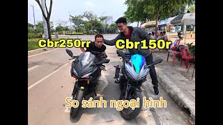 So sánh ngoại hình của Honda CBR250RR VS Honda CBR150R  Hai Anh em nhà HONDA [upl. by Anaugahs]