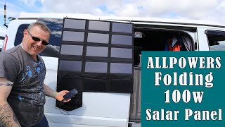 ALLPOWERS 100W Foldable Monocrystalline Solar Panel SP012 small backpack folding compact iSolar [upl. by Ermin]