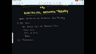 Electrical network theory [upl. by Guenzi]