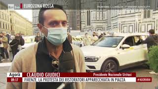 Firenze la protesta dei ristoratori apparecchiata in piazza  Agorà 29102020 [upl. by Adnohsal]