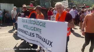 Manifestation contre larrêt des travaux de Châtenois [upl. by Annailuj320]