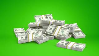 Dollar Money stacks falling green screen [upl. by Rabbi94]