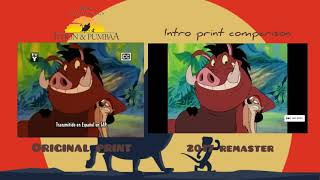 Timon amp Pumbaa 199599 Intro Print Comparison Original VS Remastered [upl. by Norling350]