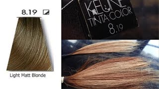 Keune Ash Green Hair Color 819 Review [upl. by Yltneb]