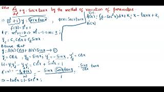 Method of Variation of parameters [upl. by Toland]