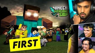 FIRST DAY IN HEROBRINE SMP ft TECHNO GAMERZ  ANSHU BISHT Minecraft Hindi [upl. by Naired614]