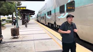 Metrolink Train 322 Arriving and Departing at Rialto Metrolink Station [upl. by Bryner]